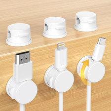 Swiveling Magnetic Cable Clips 360  Cord Organizer, Damage  Free Adhesive 6  Pack
