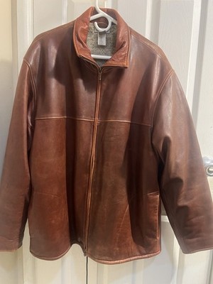 Zegna Sport Leather Bomber Jacket Fur Full Zip Pockets Red Men