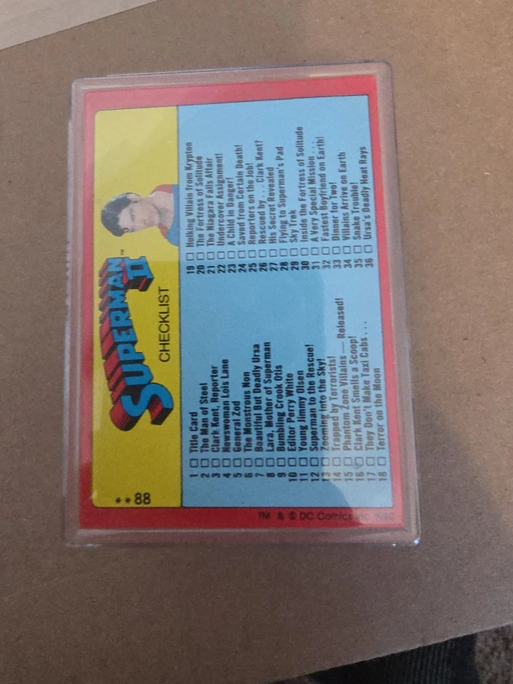 Juego de 88 tarjetas coleccionables Superman II La película 1980 Topps sin pegatinas Foto 3 de 4