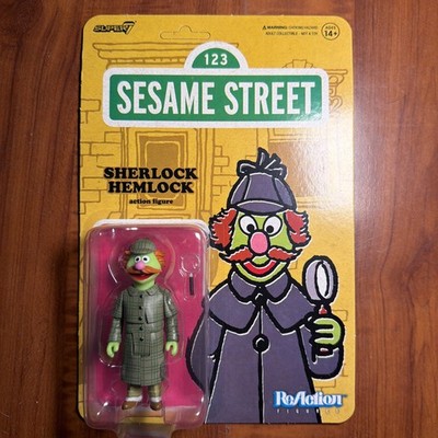 SUPER7 SESAME STREET SHERLOCK HEMLOCK REACTION ACTION FIGURE NEW MOC