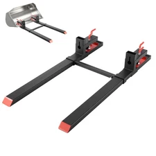 VEVOR 4000 lbs Clamp on Pallet Forks 60-Inch Tractor Forks with Stabilizer Bar