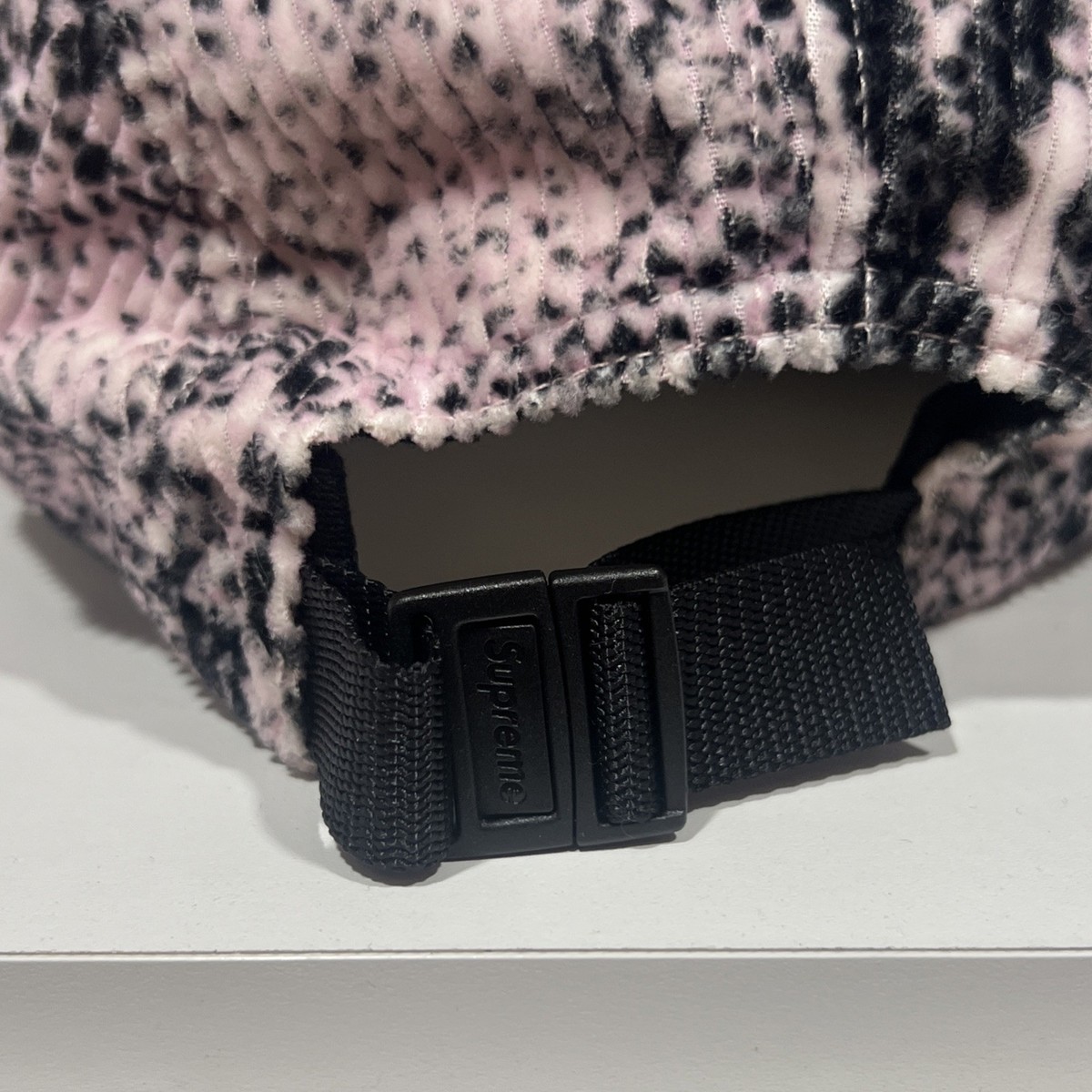 Supreme Snakeskin Corduroy Camp Cap Pink Black FW20 Worn Once Rare