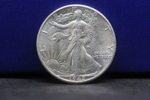 1942 50c Walking Liberty Half Dollar CHOICE BU! 90% Silver "Luster"