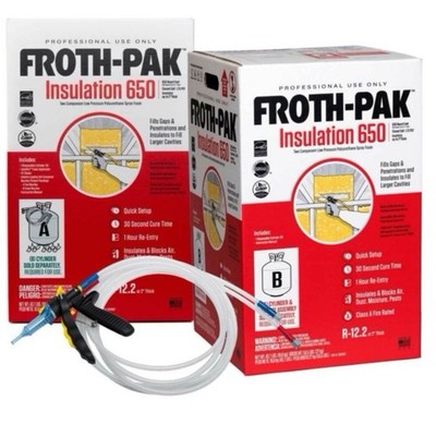 Froth Pak 650 Polyurethane Spray Foam Insulation Kit R-12.2 650ft² Quick Setup