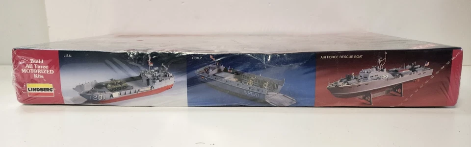 SEALED - Lindberg MOTORIZED Air Force Rescue Boat 1/72 model #77415 - 1990 - US - Image 3 of 4