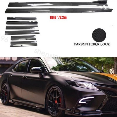 for TOYOTA Camry Carbon Style 86.6inch Side Skirt Extensions Rocker Panel