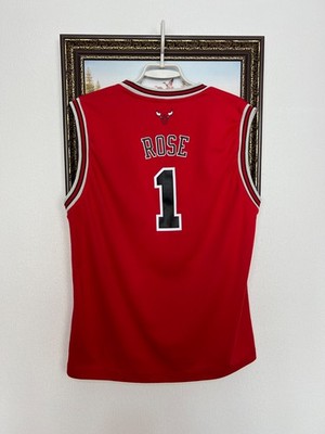Vintage Adidas Chicago Bulls Derrick Rose #1 Red NBA Jersey Boys