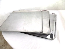 3 Vintage MCM Polished Chrome BAKING TRAYS 12.5” x 15.5” COOKIE SHEET