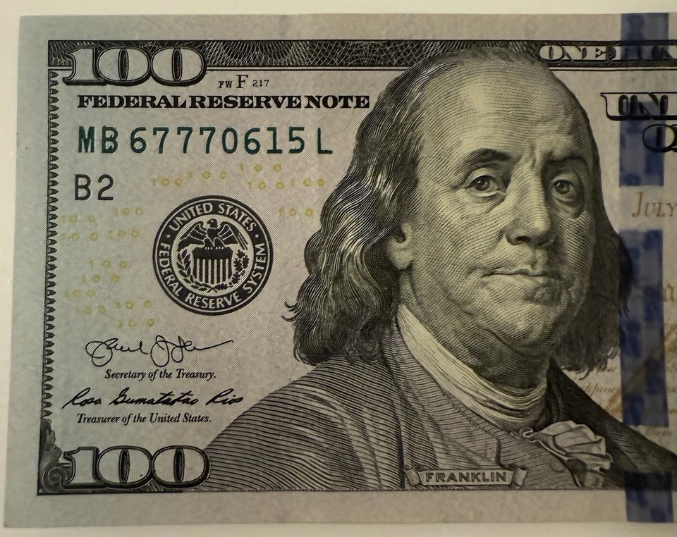 2013 Three 7’s Rare Fancy Serial Number One Hundred Dollar Bill - Image 3 of 4