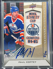 Paul Coffey 2013-14 UD Edmonton Oilers Championship Banners #7 Auto #10/15