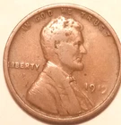 1919 P Lincoln Wheat Penny, Circ. With Strike Through Grease ERROR On Obverse