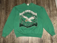 VINTAGE 1995 PHILADELPHIA EAGLES CREWNECK SWEATSHIRT Green 90s Adult XL