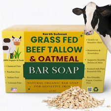 Jabón de sebo de res y barra hidratante de avena alimentada con pasto natural piel sensible
