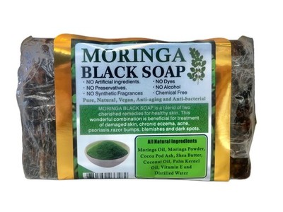 Moringa Black Soap 16oz   Handmade Natural Organic African Soap (PACK OF 3)