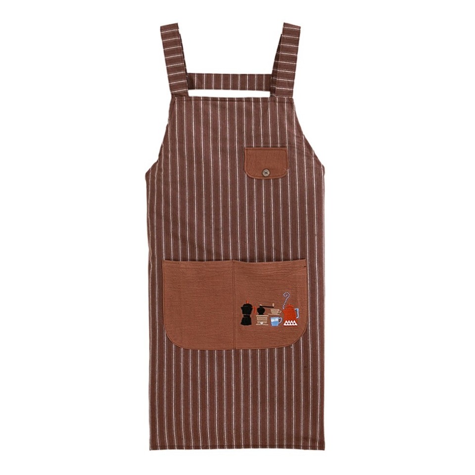 Oil Resistant Antifouling Barista Apron Cotton Restaurant Uniform