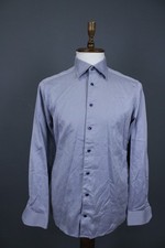 Eton Slim Blue Gingham Cotton Long Sleeve Button Down Dress Shirt Sz 42 / 16.5