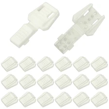 0.7" Zipper Pull Cord Lock, Plastic Shoe Lace End Clips, 50 Pack White