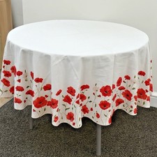 HOME AND YOU POPY FLOWER 100% COTTON Tablecloth 70 Inch Round