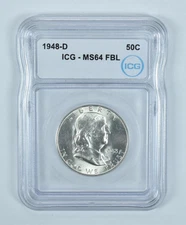1948-D Franklin Half Dollar MS64 FBL ICG