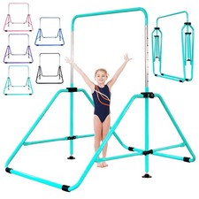 Marfula Foldable Gymnastic Bar for Kids 3-9, 9 Height Levels, 200 lbs, 5 ft K...