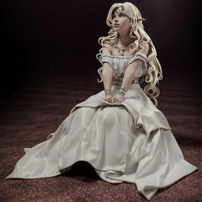 3D Printed 16K Resin Elf Princess Statue CA3D | 1:6 Scale | UNPAINTED