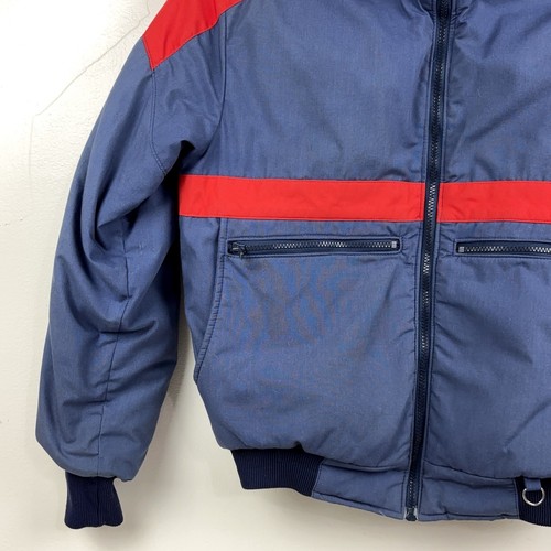COMFY SKI Raven Industries Inc Red Blue Down Filled Jacket Men Medium Winter VG - Picture 3 of 13