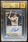 2024 Bowman Cooper Pratt Chrome Auto Blue Refractor 1st #/150 Brewers BGS 9.5/10