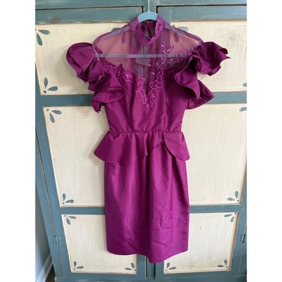 magenta peplum dress PINK PEPLUM DRESS W/ IVY
