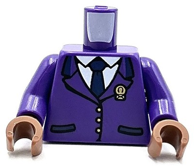 Lego New Minifigure Dark Purple Torso Jacket Closed w/ Gold Envelope Badge Part