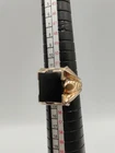 Antique Art Deco 10k Gold & Sterling Silver Black Onyx Ring 6.8g Sz 7