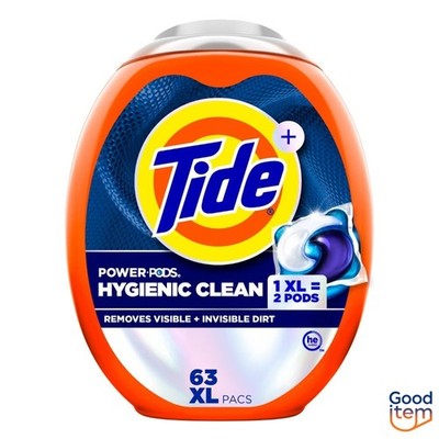 Tide Original Hygienic Clean Concentrated Laundry Detergent Pods 63 Pacs - 63ct