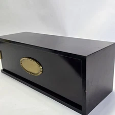 Vintage 1993 Bombay Company Wine Bottle Box Mahogany Wood Gold Emblem Drawer