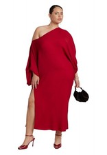 ELOQUII Women's Plus Size Exaggerated Sleeve Draped Maxi Dress