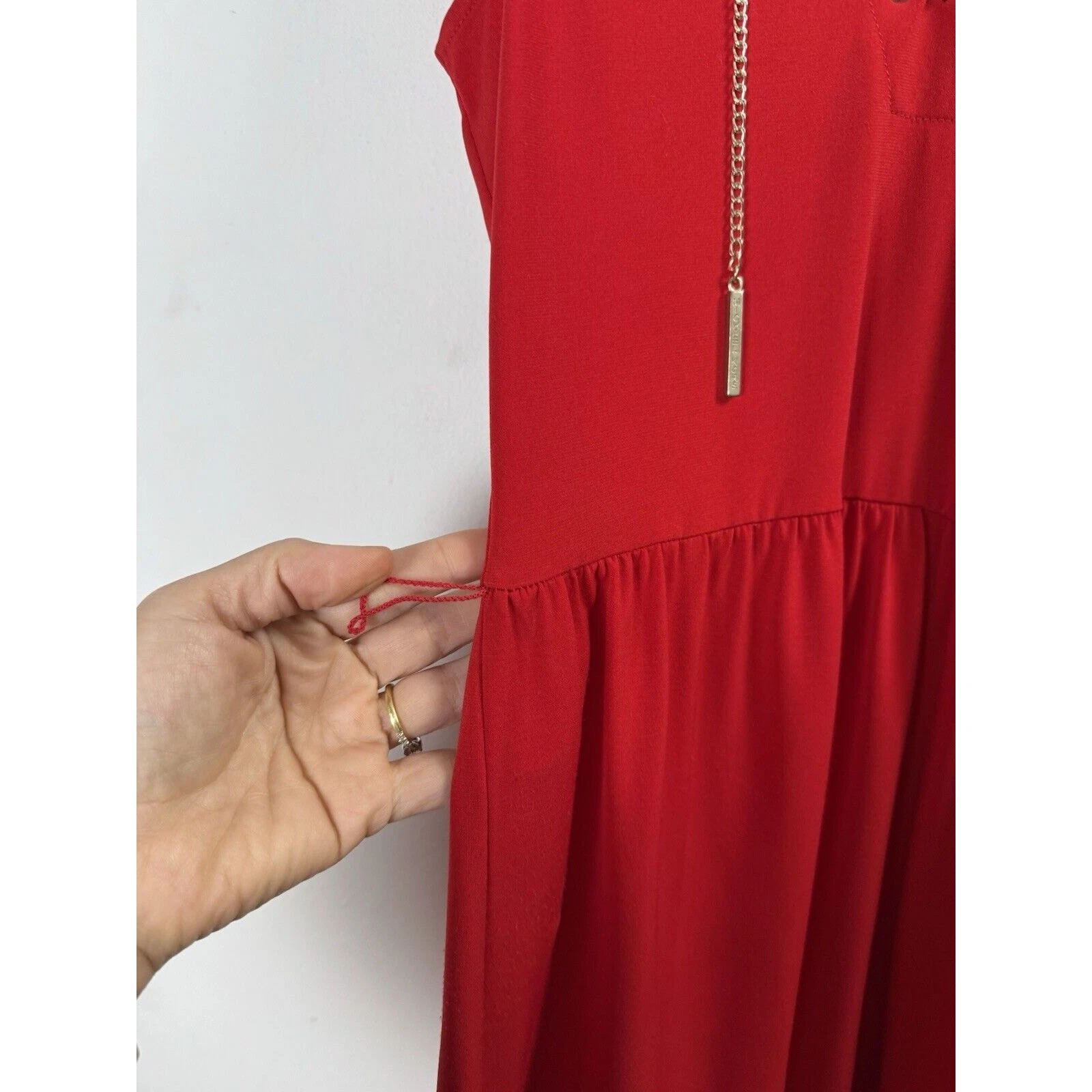 Abito blusa Michael Kors rosso lusso designer San Valentino Baddie Bombshell taglia P