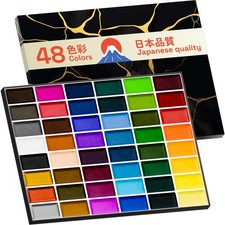 Professional Watercolor Paint Set for Adults - 48 Pigment-Rich Colors, XL Pan...
