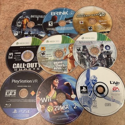 Video Game Disc Only Lot PS1, PS3, PS4, XBOX360, Wii - Lot Of 9