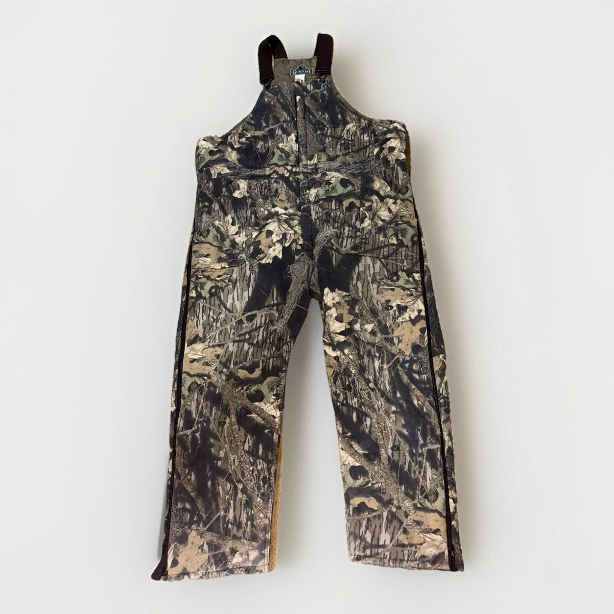 Vintage Gunflint Berne Camo Insulated Bib Overalls Mossy Oak Break Up 3XL Tall