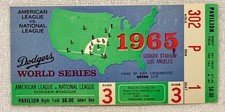 1965 World Series Game 3 Ticket Stub Minnesota Twins at L.A. Dodgers - x302P1