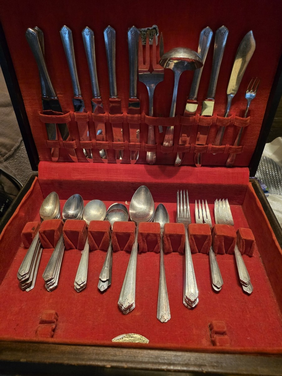 Vtg 1930s William Rogers Silverplate Flatware 52 Pc Set Silverware