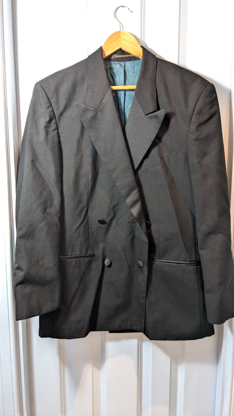 ♡ Marks Spencer St Michael Jacket Blazer Black Wool Blend Size M- 38 in Uk ♡