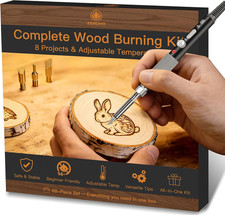 Wood Burning Kit - All-In-One Wood Burning Tool Pen Adjustable Temperature Wood