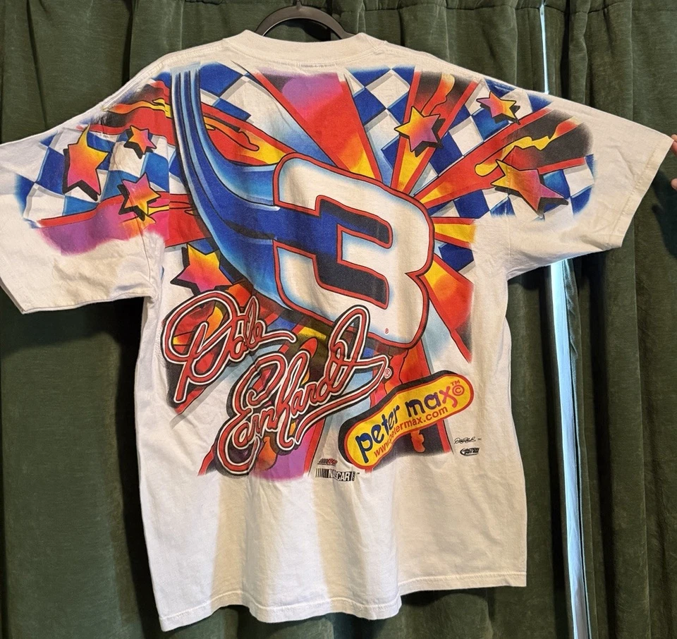 Vintage 90’s Dale Earnhardt Maximum Velocity Rainbow NASCAR AOP T-Shirt Men’s XL - Image 3 of 4