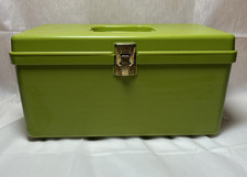 VTG Wil-hold Wilson MFG. Bright Apple Green Sewing Box/ Craft Storage Box