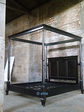 MADE TO ORDER Bespoke Any Colour Mahogany Wood Four poster Canopy Bed minimalist