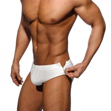 Men's Single-sided Zipper Swimsuit Swimming Trunks Bikini Beach Shorts Swimwear