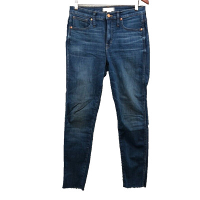 Madewell 9'' High Rise Skinny Jeans Womens 29 8 Blue Denim Raw Hem Stretch Basic