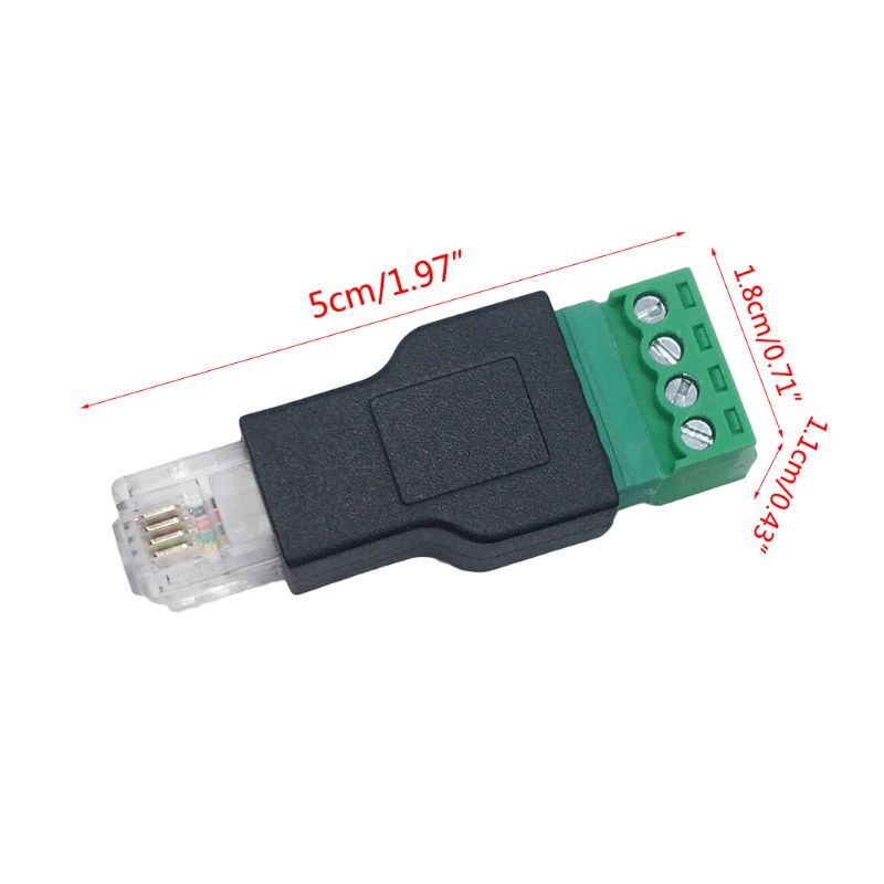 Connecteurs RJ11 à Vis 4P4C - 2 Pack Bornes Fiche Mâle/Femelle Pour Câblage Téléphone, CCTV - Sans Soudure