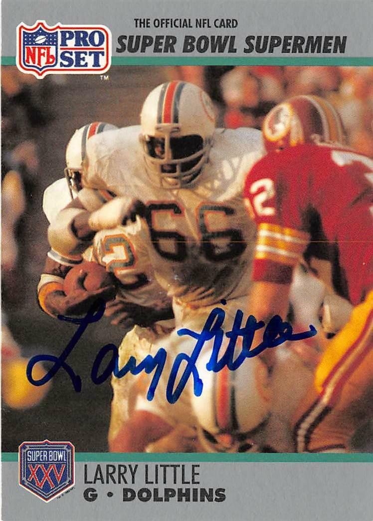 Larry Little autographed Football Card 1990 Pro Set 66 Super Bowl