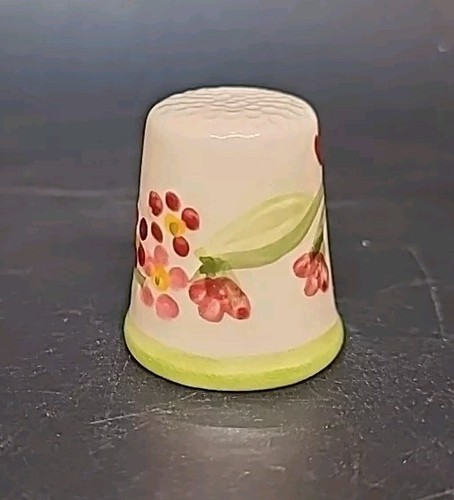 Raro Vintage Franciscano Costura Dedal Flor Floral Porcelana Pintado a Mano - Imagen 3 de 5