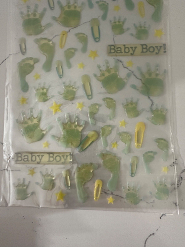 Creative Imaginations Bits & Baubles Baby Boy Self Adhesive Stickers Hands Feet - Picture 3 of 6